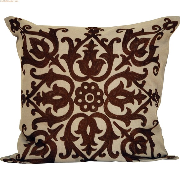 Marisa Sand Dark Earth 20" x 20" Feather Throw Pillow - Picture 2 of 4